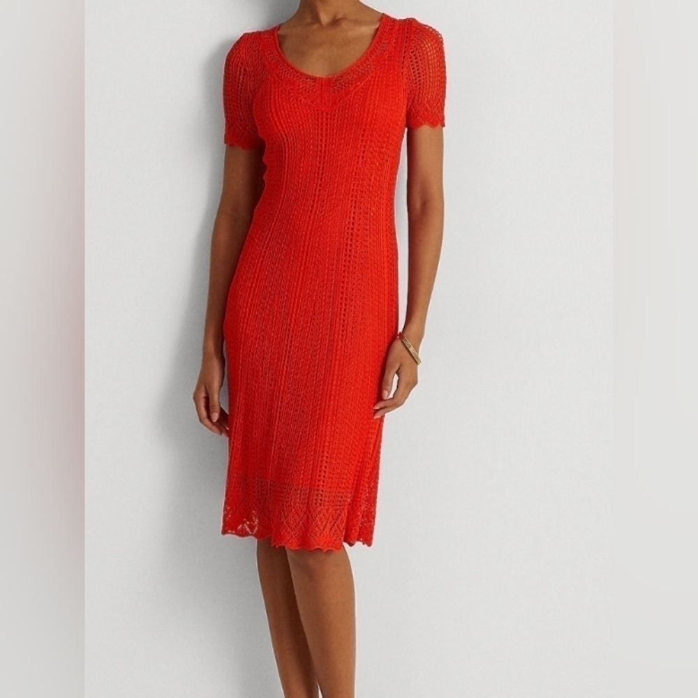 Ralph Lauren Weyrna pointelle crochet dress.